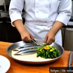 양식조리 자격증 필수 레시피 정리 - Photorealistic culinary certification practice scene in a professional Thai culinary school kitchen,...